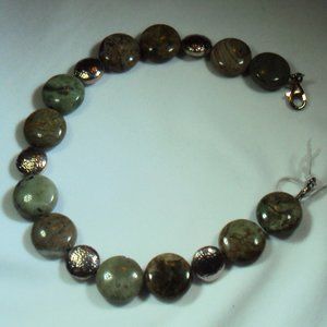 African Opal & Sterling Silver Bracelet